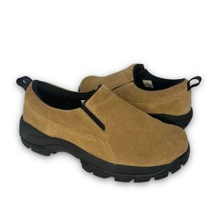 Lands' End Women's Tan Suede‎ All Weather Slip-On Moc Comfort Walking Shoes Sz 5